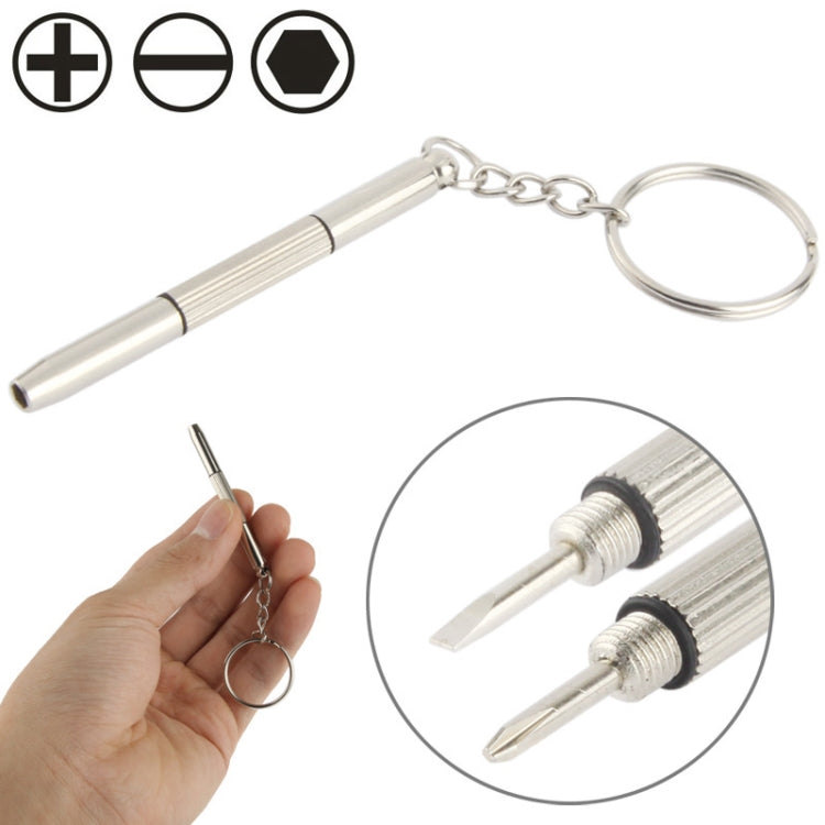 Mini strumento di riparazione cacciavite professionale 3 in 1 con portachiavi per orologio/telefono cellulare/fotocamera/occhiali (a taglio + Phillips + Allen), 3 in 1 Slotted Mini strumento di riparazione cacciavite professionale 3 in 1 con portachiavi per orologio/telefono cellulare/fotocamera/occhiali (a taglio + Phillips + Allen), 3 in 1 Slotted